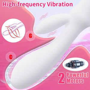 Çift motorlar ile çok yönlü tavşan vibratör 12 yoğunluk seviyeleri USB manyetik şarj - Product Image 2