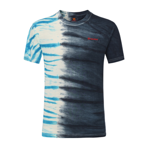T-shirt elegante in <span class=keywords><strong>lana</strong></span> Merino da <span class=keywords><strong>uomo</strong></span> con inchiostro blu Tie-dye - Product Image 1