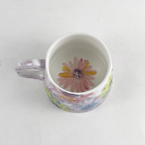 Gran vientre púrpura <span class=keywords><strong>caléndula</strong></span> flor patrón taza nueva bajo vidriado Taza de cerámica pintada con boca estrecha para té y <span class=keywords><strong>café</strong></span> - Product Image 5