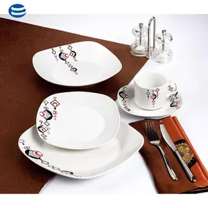 Excellent four fine square royal Prestige 20pcs fine ceramic porcelain dinnerware set table dinner set