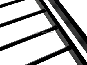 <span class=keywords><strong>Lit</strong></span> en fer de style campagne européenne, noir, vintage, style princesse, <span class=keywords><strong>lit</strong></span> <span class=keywords><strong>double</strong></span> en métal, structure KD - Product Image 6