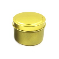 Cajas de Metal Redondas Doradas y Plateadas de 8oz para Portavelas, Envases de Estaño Recargables, Frascos Vacíos para Velas con Tapa