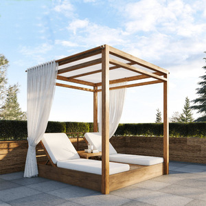 Tumbona Metálica Moderna para Exteriores, Diseño Minimalista para Jardín, Patio, Villa, Resort, Piscina - Product Image 1