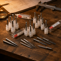 Fraise à graver miniature en carbure de tungstène de qualité industrielle KWS / Outil de fraisage CNC pour le bois avec personnalisation OEM, revêtement TiAlN, HRC65