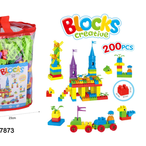 Grands blocs de construction en plastique pour enfants, jouets de bricolage éducatifs pour la maternelle, ensemble de blocs intelligents pour enfants avec sac de rangement - Product Image 5