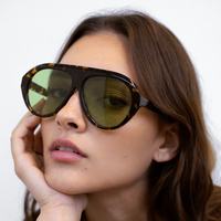 Lunettes de soleil polarisées en acétate avec logo personnalisé, monture carrée surdimensionnée vintage, protection UV400, lunettes de créateur pour hommes et femmes