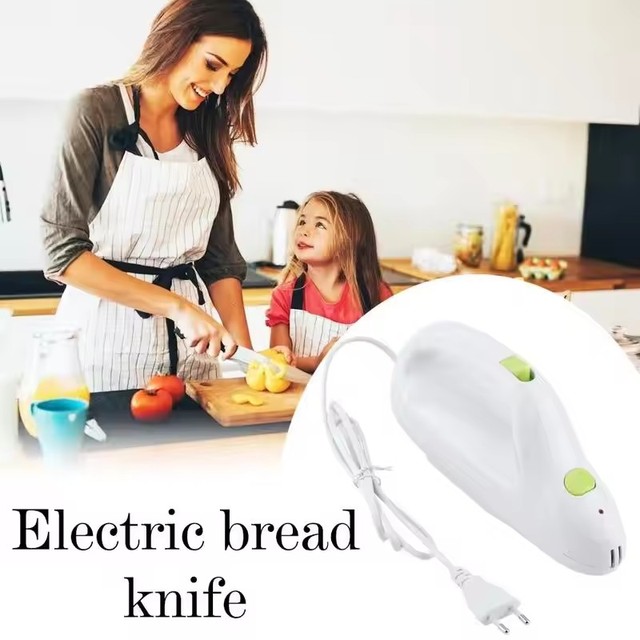 New Handheld Electric Bread Knife Baking Stainless Steel Serrated Knife for Kitchen Cutting Electric Frozen Meat Vegetable Knife
