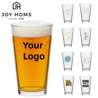 Verre à jus en verre sodocalcique de haute qualité, pressé à la machine, style américain, pour bière, 500 ml, personnalisable, pour eau potable, hôtels, bars, fêtes