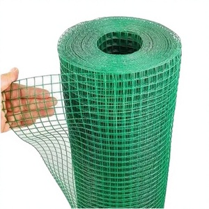 Rouleau de grillage soudé à mailles carrées, revêtu de PVC vert, calibre 10, pour jardin, avec services de pliage, découpe et poinçonnage - Product Image 3