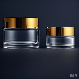 5ml 10ml 15ml 20ml 30ml 50ml 60ml 100ml Clear Glass Body Cream <b>Jar</b> <b>Empty</b> Gold Aluminum Lids Cosmetic Face Cream <b>Jars</b> - Product Image 2