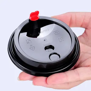 90mm caliber Disposable plastic lid PP plastic injection cup cover clear beverage tea cup plastic lids