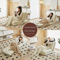 Canapé paresseux moderne et minimaliste pour salon, chaise individuelle Tatami, amovible, lavable, pliable, compressible, lit inclinable, petit modèle en tissu