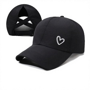 Cross Back Ponytail Sports Sun <b>Hat</b> Quick Dry Breathable Mesh Cap Adjustable Outdoor UV Protection Baseball Cap - Product Image 2