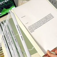 Juego de carpetas de documentos con abrazaderas de papel degradado bonitas clásicas, 5 uds./A4, papelería personalizable para oficina y escuela, Material PP duradero