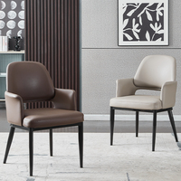 Chaise de salle à manger en cuir blanc, style lounge, moderne et minimaliste, pour cuisine et salle à manger