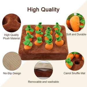 Jouets interactifs pour chiens : Tapis olfactif en forme de carotte, jouet en peluche puzzle 2-en-1 pour le travail du nez et les jeux d'alimentation, avec 12 carottes - Product Image 5
