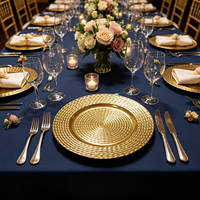 Assiettes de présentation de luxe jetables en PP doré, motif corde torsadée, durables, modernes, pour centres de table de fête et de mariage, 50 pièces, pour hôtels