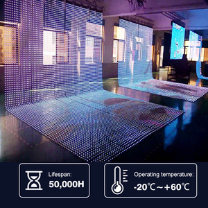 Đầy đủ màu sắc video <span class=keywords><strong>LED</strong></span> Curtain hiển thị trong Suốt <span class=keywords><strong>LED</strong></span> lưới màn hình pixel điểm ánh sáng cho xây dựng mặt tiền làm bền PC chất liệu - Product Image 4