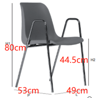 Chaise de conférence empilable OK-505A en PP avec accoudoirs chromés, structure en acier renforcé, chaise pour événements, écoles et formations