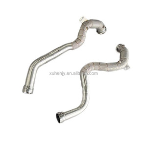 Pour Mercedes Benz W213 E63 E63s Gt63 <span class=keywords><strong>Gt63s</strong></span> <span class=keywords><strong>Amg</strong></span> 4.0t tuyau de descente droit à débit libre avec système d'échappement à enveloppe thermique - Product Image 6
