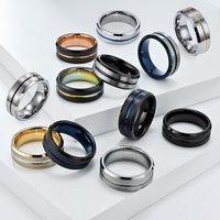 TG 8mm Carbure De Tungstène Classique Bague De Mariage Noir Argent Unique Encoche Brossé Haute Qualité Confortable Bande Intérieure Bijoux Pour Hommes