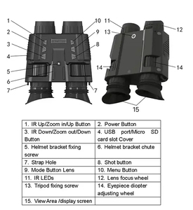 Mini jumelles de vision nocturne, image <span class=keywords><strong>thermique</strong></span> <span class=keywords><strong>infrarouge</strong></span> Portable, portée <span class=keywords><strong>thermique</strong></span> de chasse avec casque - Product Image 5