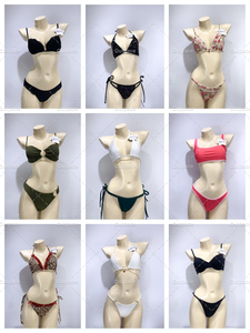 <span class=keywords><strong>Ensemble</strong></span> bikini bandeau vintage pour <span class=keywords><strong>femme</strong></span>, micro-soutien-gorge, motif uni, push-up, séchage rapide, vêtements de plage populaires, été, 2 pièces, adulte - Product Image 4
