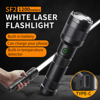 Lampe torche laser blanche UniqueFire New LEP haute puissance avec batterie intégrée rechargeable longue portée et réflecteur