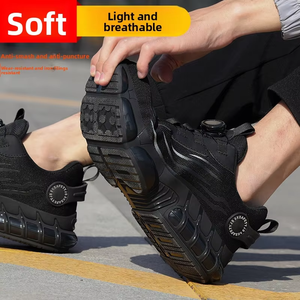 Chaussures de travail d'extérieur pour homme, baskets grises, chaussures de sécurité à embout en acier, chaussures de sécurité anti-écrasement - Product Image 4