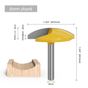 LAVIE 6mm 1/4 'Shank 1-3/4 "Wide 1.65" Radius Concave Radius Small Bowl Router Bits Woodworking MC01032 - Product Image 3