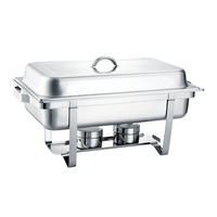 Fournitures hôtelières et de restauration : Ensemble de réchauds de buffet rectangulaires empilables en acier inoxydable 9L, chauffe-plats durable pour service et réceptions