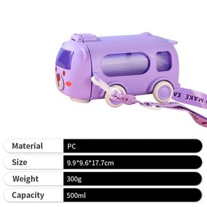 Custom Cartoon Multicolor Cute Durable Crossbody <b>Strap</b> 500Ml Large Capacity <b>Water</b> <b>Bottle</b> for Wholesale - Product Image 5
