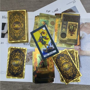 Jeu de société authentique classique populaire Waite, nouvelles cartes de tarot personnalisées avec feuille d'or, ensemble complet, cartes imprimées en couleur, 78 cartes en plastique - Product Image 4