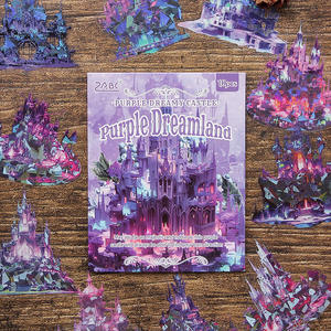 10 Uds Firmament Fortress láser álbum de recortes pegatina Retro impermeable pegatina Material para álbum de recortes - Product Image 2