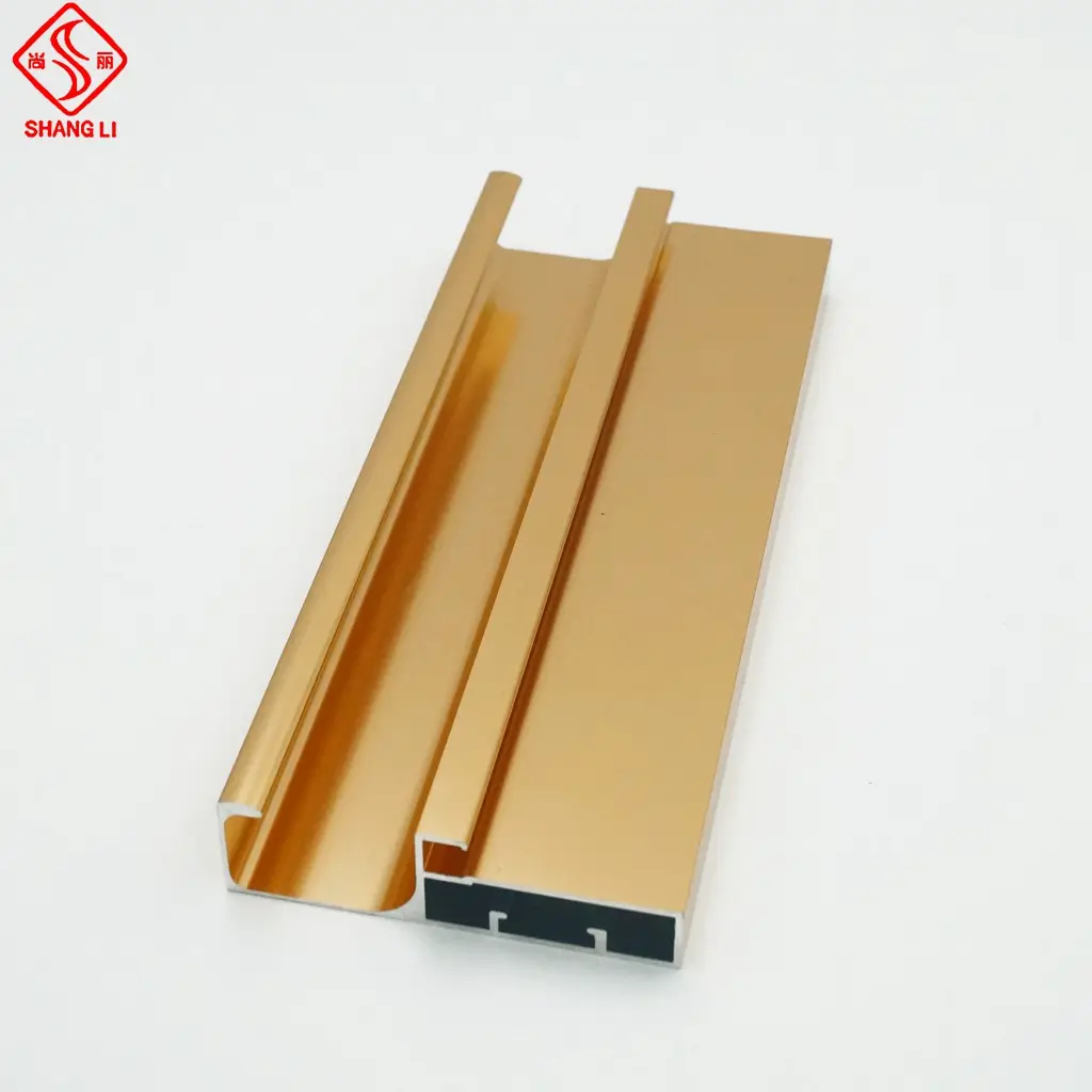 Anodized Brushed Custom poland glass front kitchen cabinet doors Oem aluminum frame profile