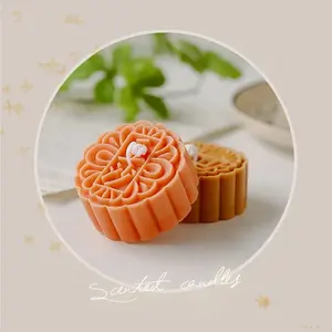 Wholesale Good Quality Mini Moon Cakes Shaped Aroma Plant Aromatic Vela Scented Candle Party Supplie