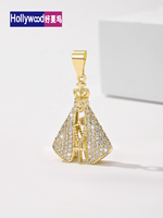Bijoux religieux, design tendance, pendentif en or 18 carats de haute qualité, zircon, artisanat, destin torsadé, luxe, port quotidien, croix