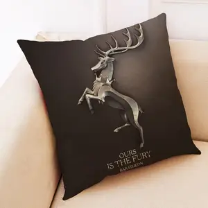 Huaqi GTH10 Film merchandise Family logo cotton and linen pillowcase for Bed Couch Pillows for Living Room