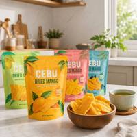Op maat gemaakte digitale print aluminiumfolie zakje gedroogde mango snack zak staande ziplock voedselveilige verpakking