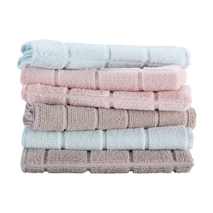Microfiber Warp Knitted Cleaning Cloth Rectangle Lattice Pattern Thickened Absorbent Kitchen Dishcloth For Removing Grease - Product Image 2