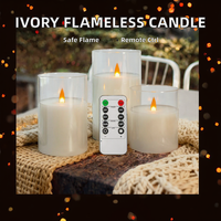 Bougies Pilier en Cire d'Abeille 11 Pouces Sans Flamme Scintillantes Télécommandées Écologiques pour Décoration Halloween Mariages Noël Nouvel An