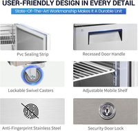 Comptoir de préparation réfrigéré pour cuisine de restaurant commercial avec contrôle numérique de la température et design compact