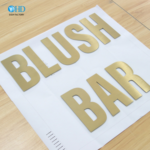 3D Vàng Màu Thép Không Gỉ Chữ Signor Kim Loại Mạ Kẽm Chữ Và Số - Product Image 2