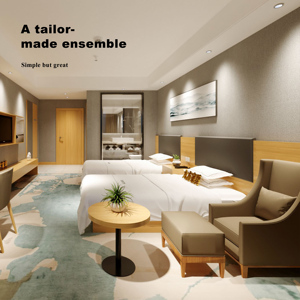 Tùy Chỉnh Hiện Đại <span class=keywords><strong>Twin</strong></span> & Vua Kích Thước Giường & Đầu Giường Bảng Điều Chỉnh Đặt Khách Sạn Đồ Nội Thất Gỗ Bộ Phòng Ngủ - Product Image 3