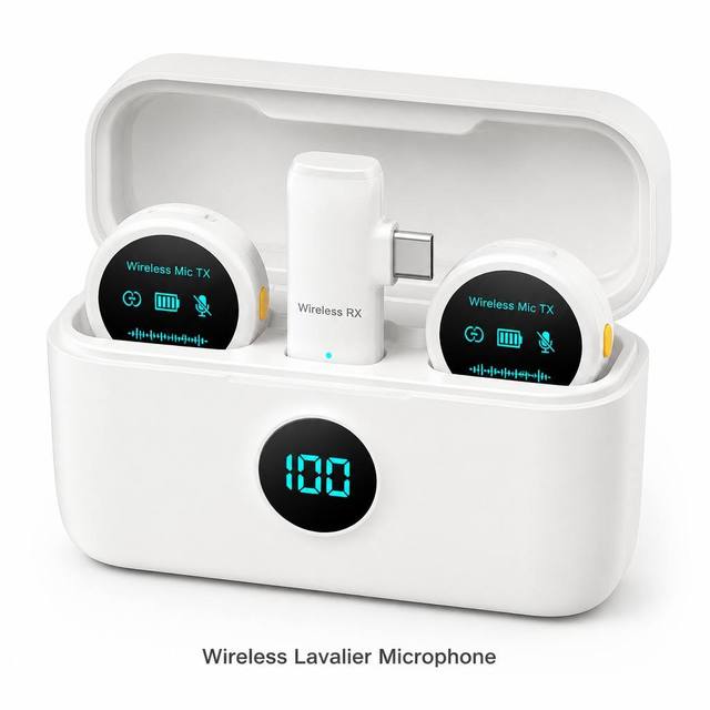 Wireless Lavalier Microphone for Button Magnetic Design for Outdoor Live Streaming Mobile Phone Photography Noise