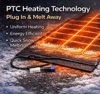 Tapis chauffant pour la fonte de la neige en extérieur avec câble chauffant |   Préparez la glace instantanément avec Plug & Melt |   Compatible 110V/220V |   Approvisionnement direct d'usine
