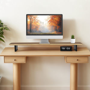 ขาตั้งคอมพิวเตอร์ทำจากไม้แบบปรับได้แท่นวางจอคอมพิวเตอร์ตั้งโต๊ะปรับความสูงได้โต๊ะเก็บของสำนักงานดีไซน์ทันสมัย - Product Image 1