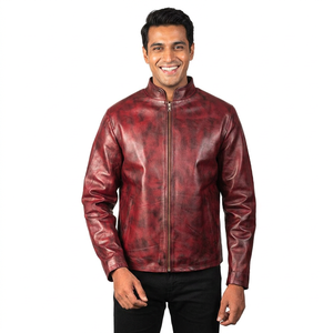 Latest Design <b>Men's</b> <b>Leather</b> <b>Jacket</b> Factory Direct High-Quality Zippered Classic College Style <b>Leather</b> <b>Jackets</b> For <b>Men</b> - Product Image 1