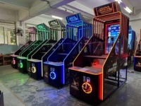 SUNWAYT SW-IJ5 Machine de jeu d'arcade de basket-ball de rue en métal, commerciale, d'intérieur, à monnayeur, avec éclairage clignotant 1