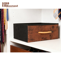 Boîte de rangement en tissu à prix raisonnable, avec poignée en bois, pour le rangement des articles divers dans le salon